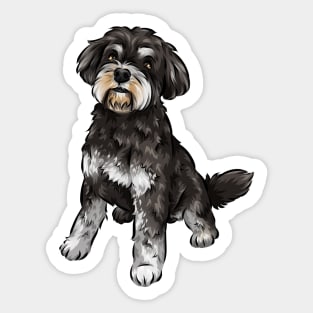 Cute Miniature Schnauzer Dog | Black and White Sticker